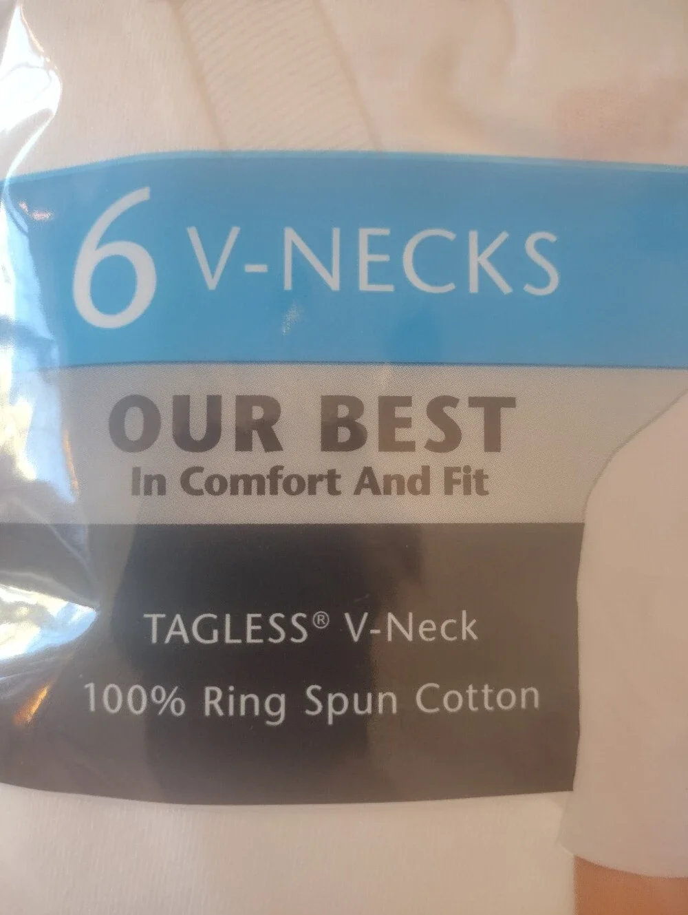 Hanes Men's Comfort Blend 6-Pack V-Neck T-Shirts (White) Size XXL
